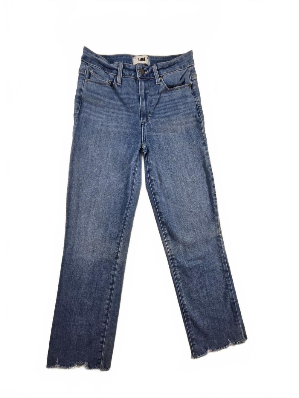 PAIGE Jacqueline Cropped Straight Leg Jeans Raw Hem Sz 27